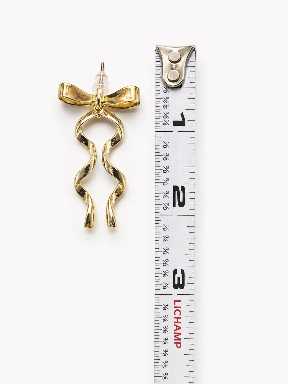 NEW Gold Tone Bow Ribbon Drop Earrings Coquette Statement Dangle Earrings